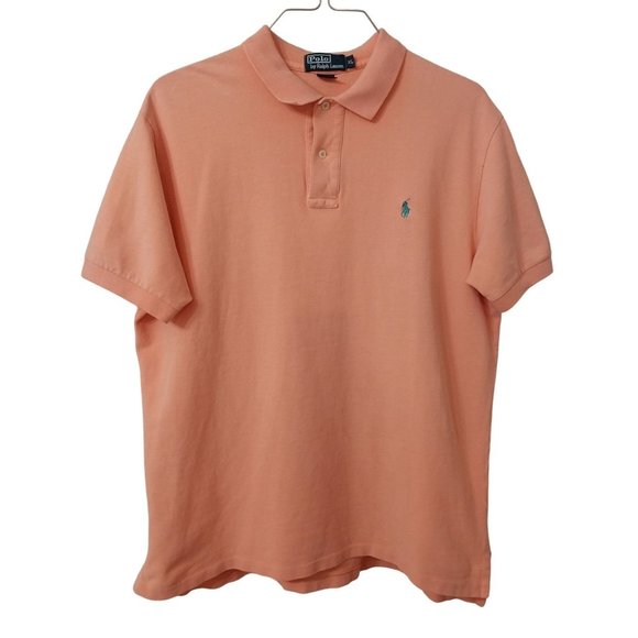 Polo by Ralph Luren Other - Polo by Ralph Lauren Light Orange Short Sleeve Polo Shirt Mens Sz XL